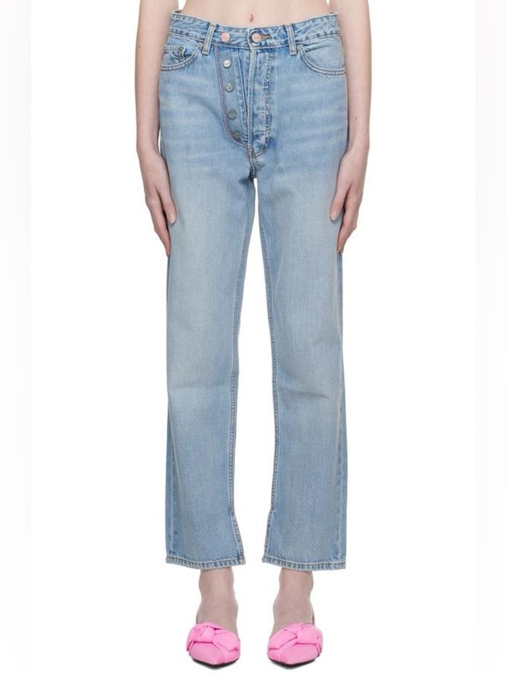 GANNI Figni Denim Jeans in LT Blue Vintage - Size 29W/34L
